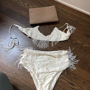 Deon Windsor White Fringe Bikini Set